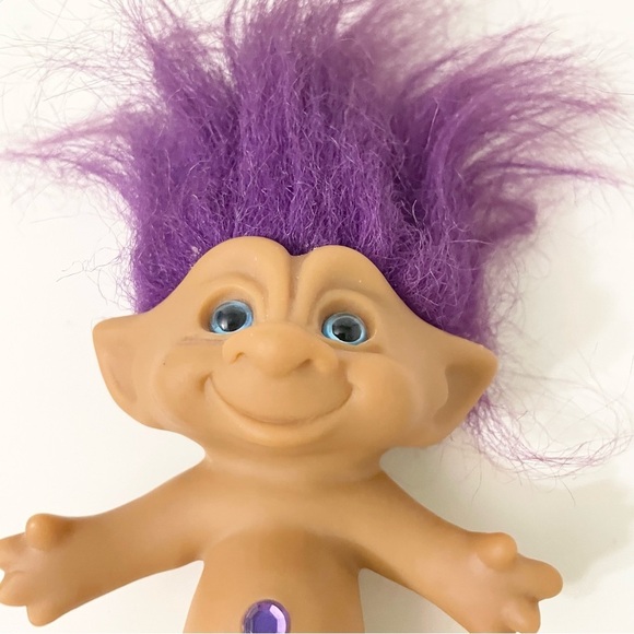 Vintage Ace Novelty Purple Jewel Pajamas Treasure Troll Doll - Picture 16 of 16